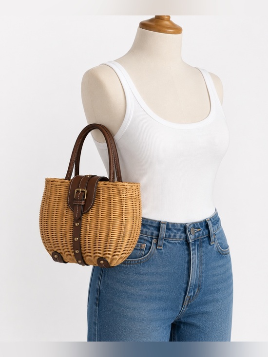 C&C California Handbags - Women’s C&C California Ratten Basket Bag